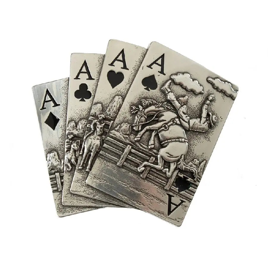 Blazin Roxx Aces Belt Buckle Last Rodeo Western Wear & Hat Bar