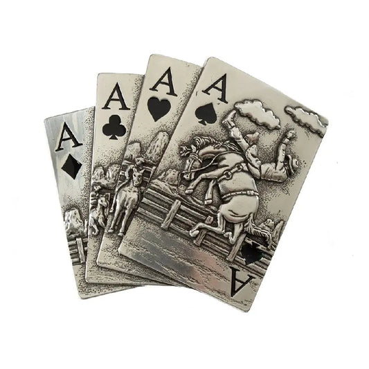 Blazin Roxx Aces Belt Buckle Last Rodeo Western Wear & Hat Bar