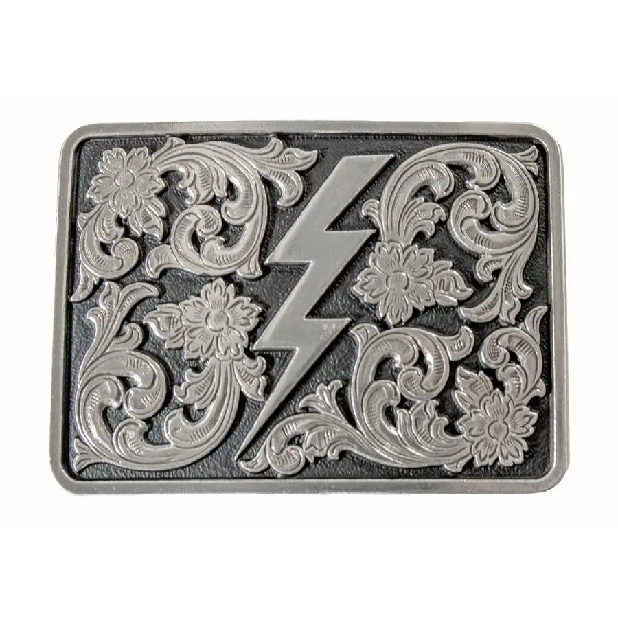 Blazin Roxx Rectangle Lightning Bolt Belt Buckle Last Rodeo Western Wear & Hat Bar