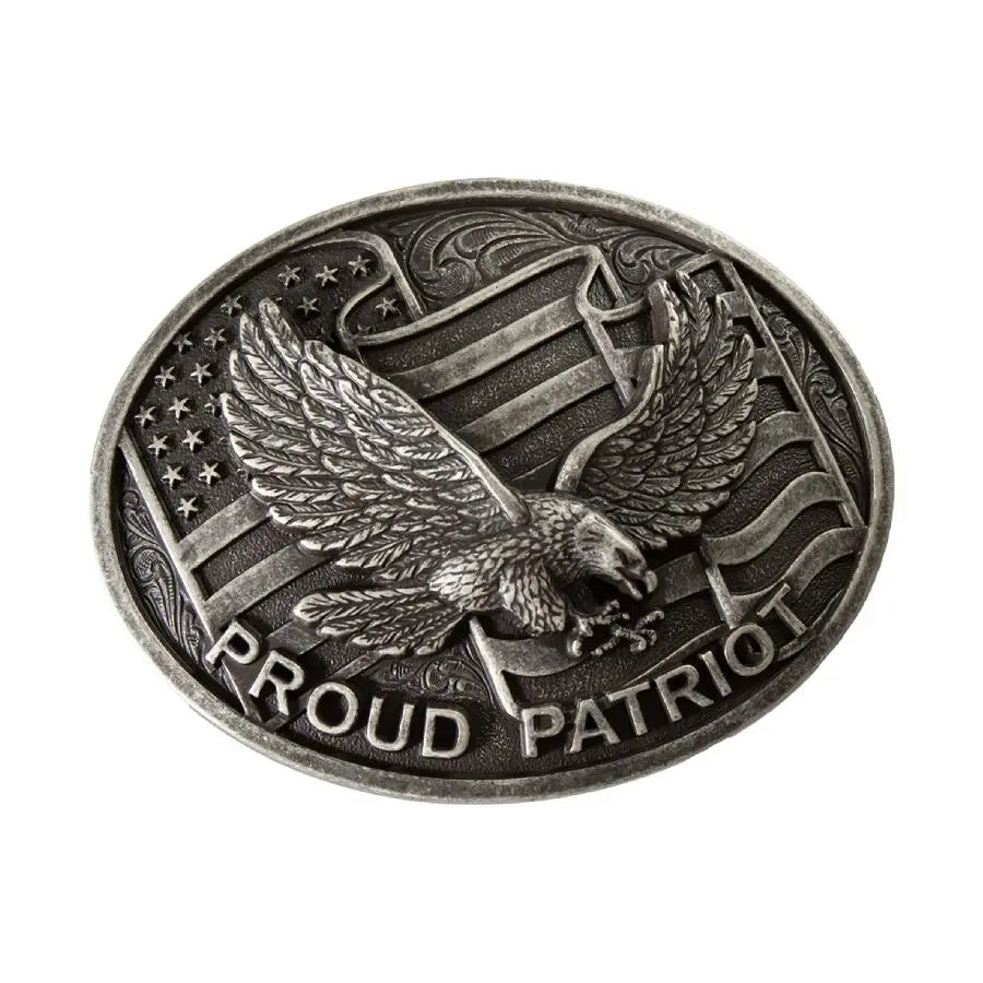 Nocona Proud Patriot Oval Belt Buckle Last Rodeo Western Wear & Hat Bar