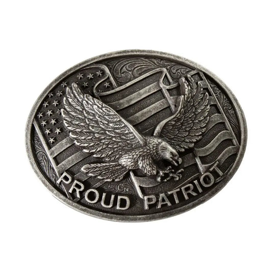 Nocona Proud Patriot Oval Belt Buckle Last Rodeo Western Wear & Hat Bar