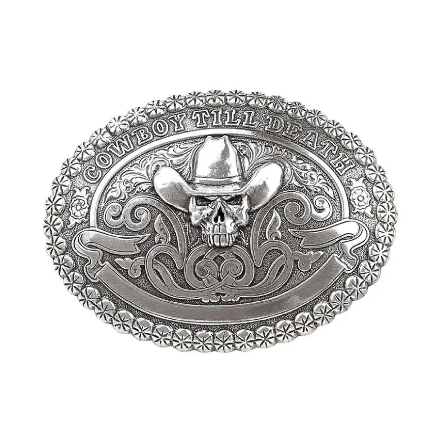 Crumrine Cowboy Till Death Belt Buckle Last Rodeo Western Wear & Hat Bar
