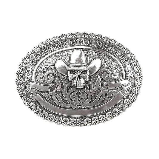 Crumrine Cowboy Till Death Belt Buckle Last Rodeo Western Wear & Hat Bar