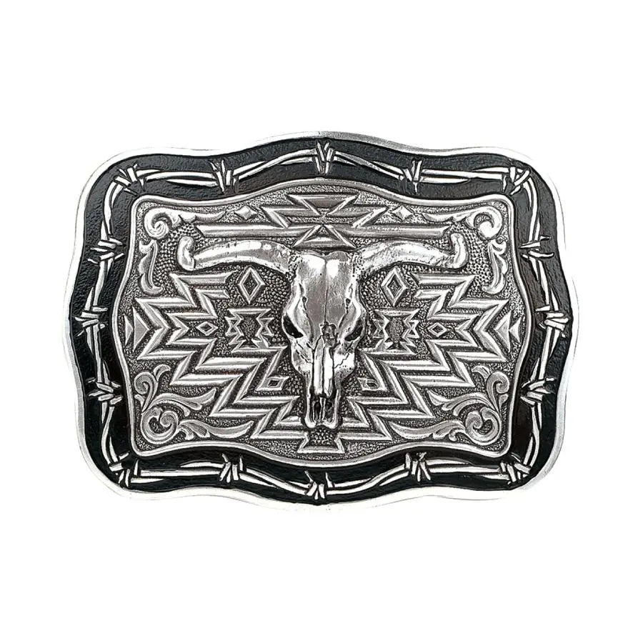 Crumrine Steer Skull Belt Buckle Last Rodeo Western Wear & Hat Bar