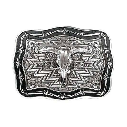 Crumrine Steer Skull Belt Buckle Last Rodeo Western Wear & Hat Bar