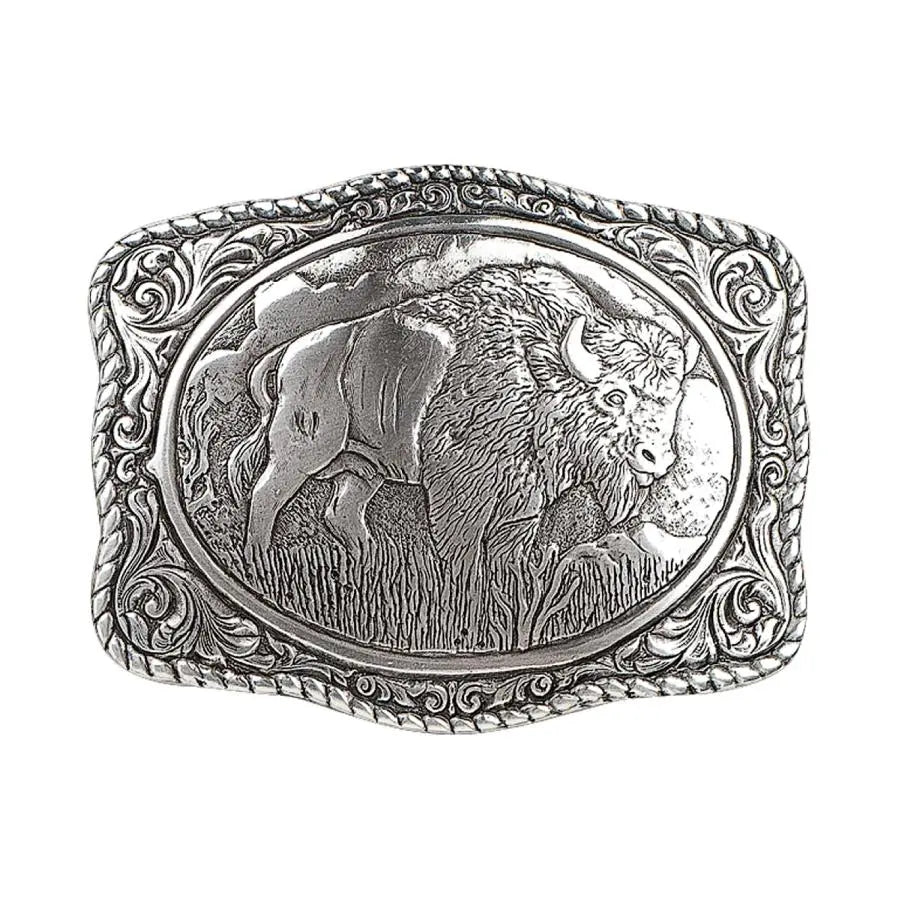 Western-Style Silver-Toned Belt Buckle Last Rodeo Western Wear & Hat Bar
