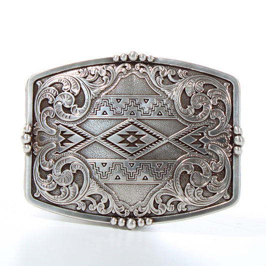 Nocona Silver Rectangle Belt Buckle – Style 37019