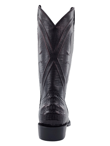 R. Watson RW2002-1 black cherry cowboy boots back view