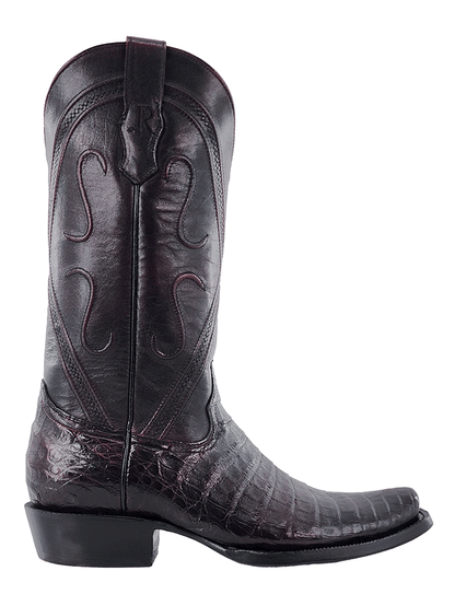 R. Watson RW2002-1 caiman belly cowboy boot outer side view