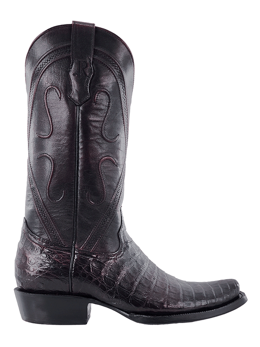 R. Watson RW2002-1 caiman belly cowboy boot outer side view