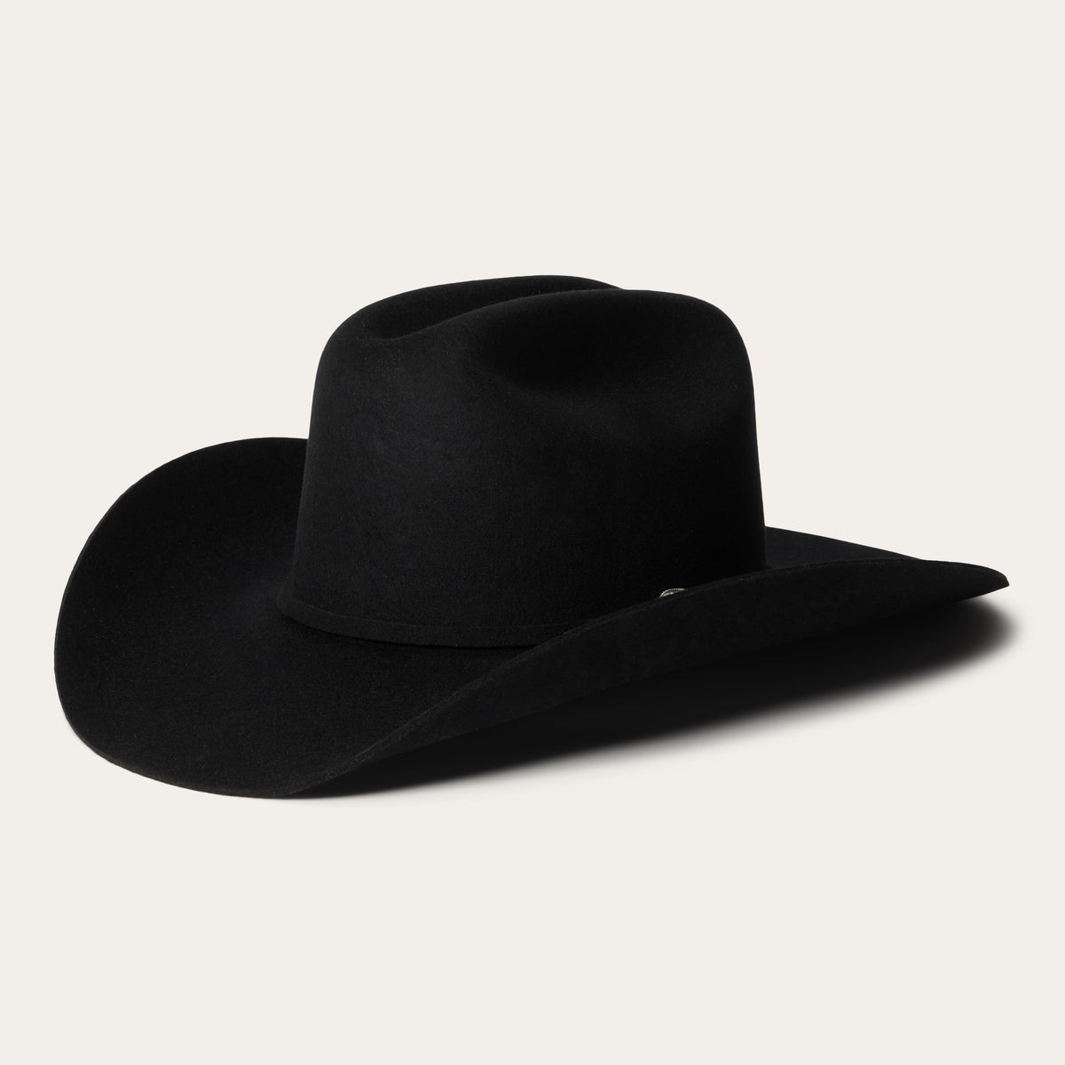 Stetson Corral black hat side view cattleman crease