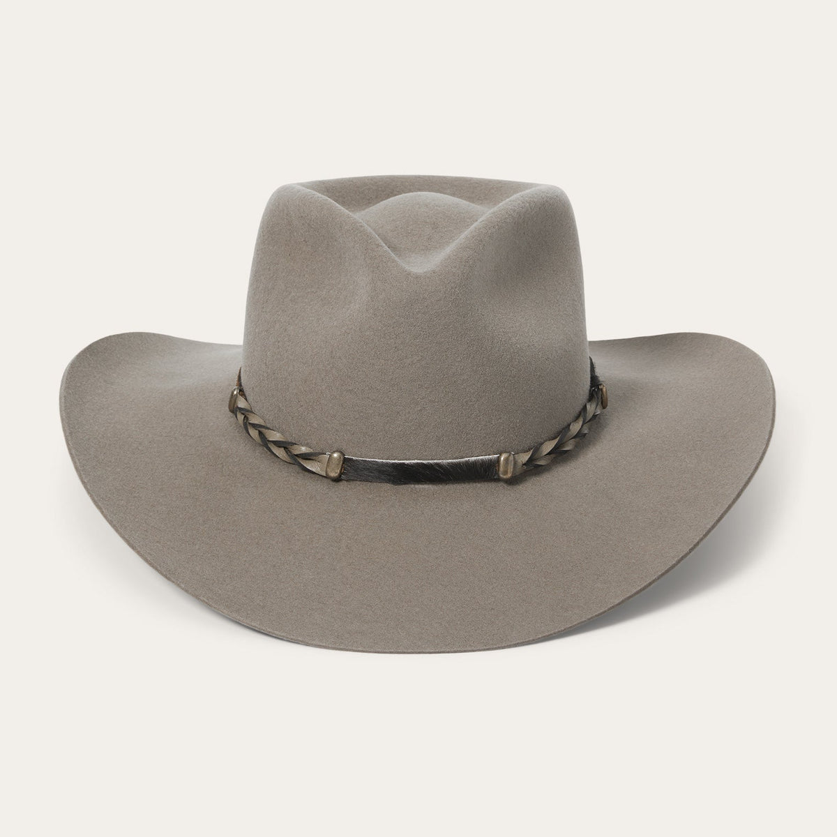 Stetson Drifter 4X buffalo felt cowboy hat in Stone, front view