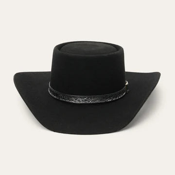 Stetson Revenger 4X buffalo felt gambler cowboy hat in Black