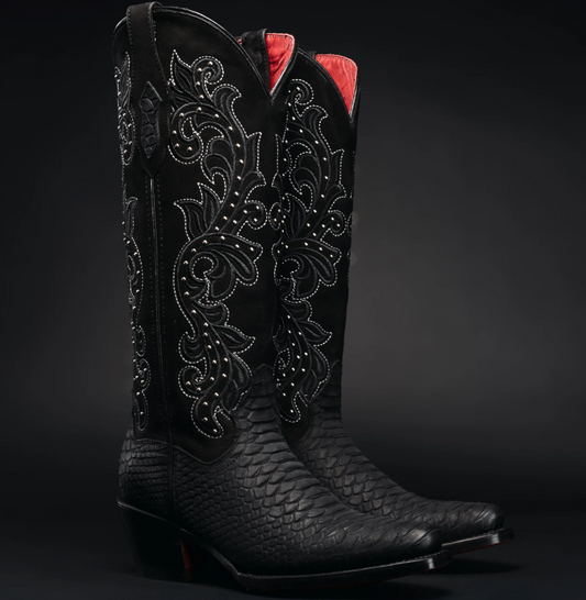 Midnight Rodeo Black Python Cowgirl Boots