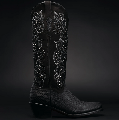 Midnight Rodeo Black Python Cowgirl Boots
