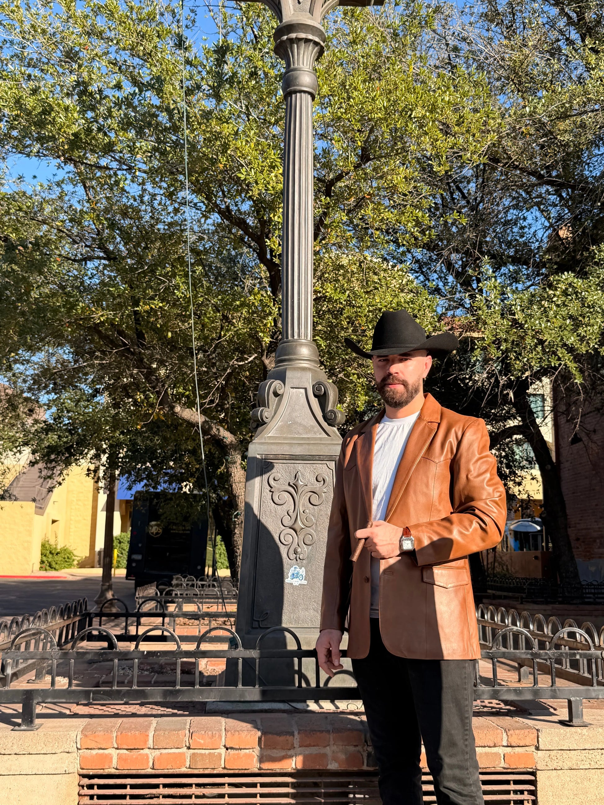 Scully Men’s Antique Brown Lamb Leather Blazer | Luxury Western Leather Jacket