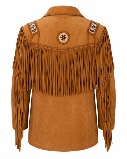 Scully Men’s Bourbon Boar Suede Fringe Western Coat with Beaded Trim Last Rodeo Western Wear & Hat Bar