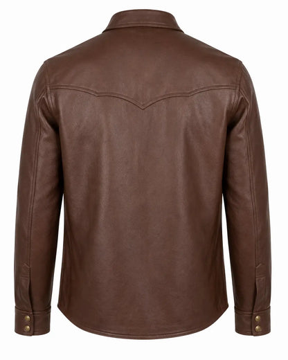 Scully Men’s Chocolate Leather Western Shirt Jacket Last Rodeo Western Wear & Hat Bar