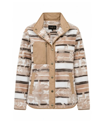 Saddle Up Aztec Fleece Snap Jacket Blue B