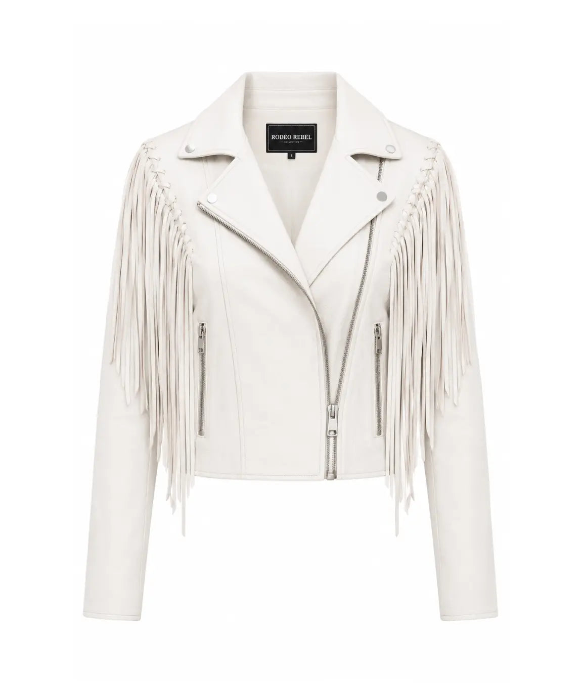 Rodeo Rebel Fringe Leather Jacket Blue B