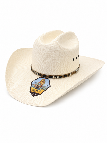 Stetson 10X Shantung Straw Cowboy Hat with the Custom Hat band