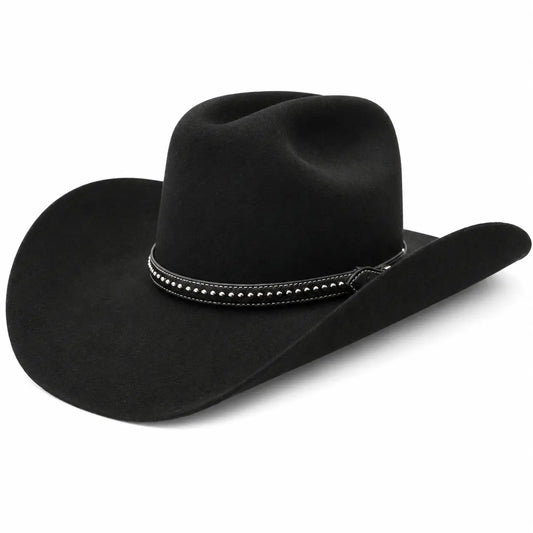 Stetson 6X Cowboy Hat Black with Custom Horsehair & Silver Stud Hat Band 1
