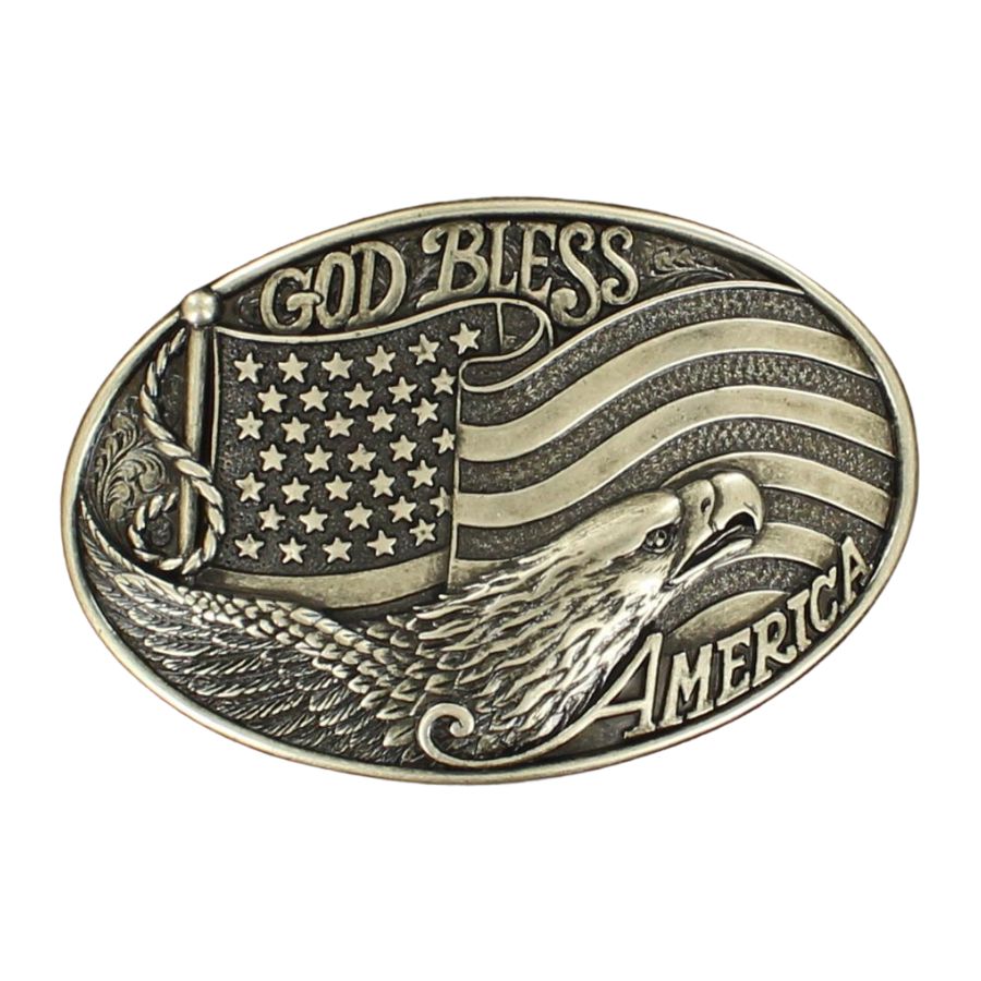 Nocona God Bless America Belt Buckle  – Style 37016