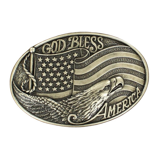 Nocona God Bless America Belt Buckle  – Style 37016
