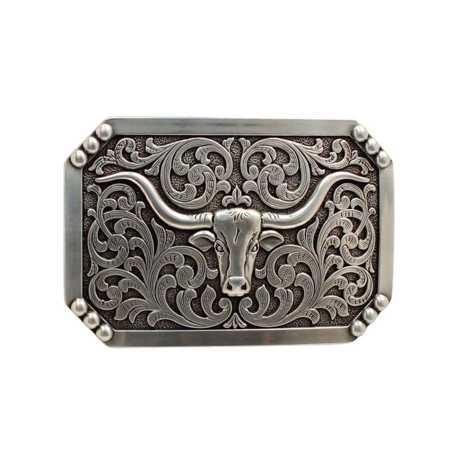Nocona Longhorn Scroll Belt Buckle