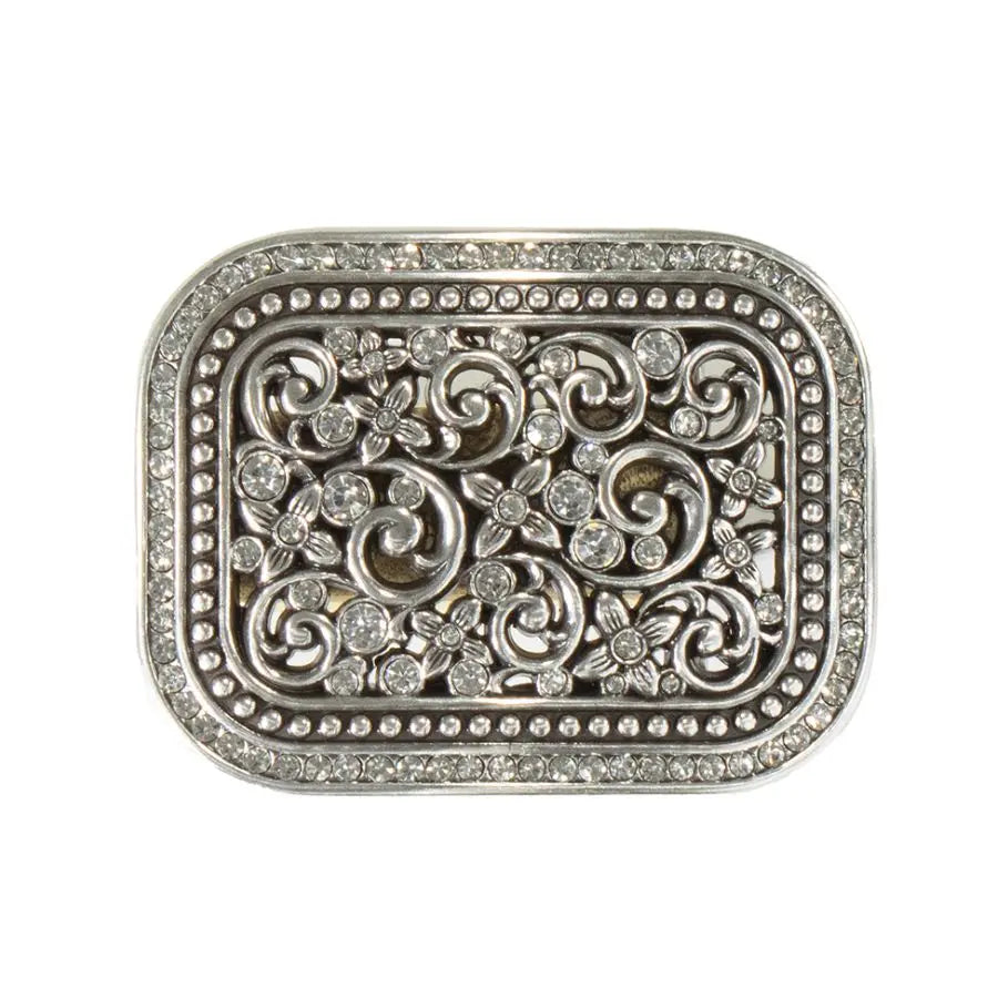 Blazin Roxx Floral Filigree Crystal Rectangle Buckle Last Rodeo Western Wear & Hat Bar
