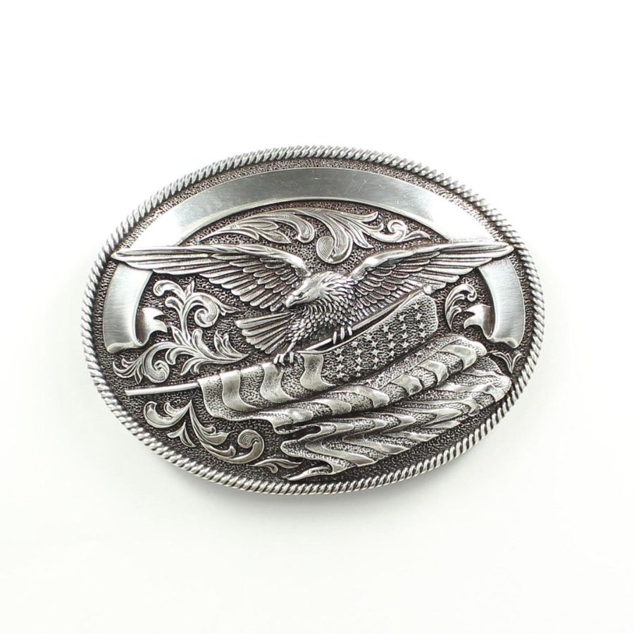 Silver-Tone Nocona Belt Co. Belt Buckle – Style 37034