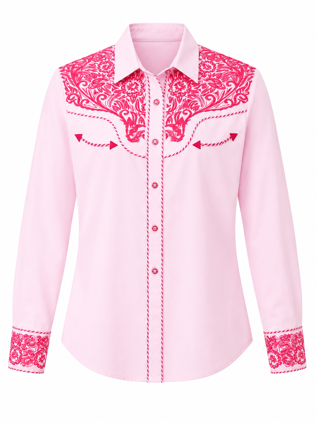 Women’s Pink Embroidered Western Shirt