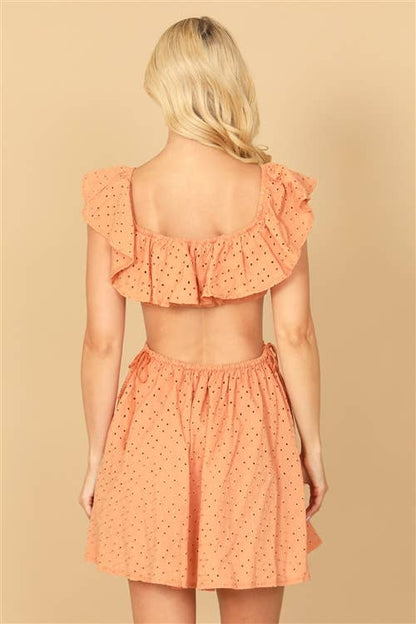 Ruffle Cut-Out Mini Dress