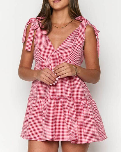 Sweet Southern Charm Red Gingham Dress