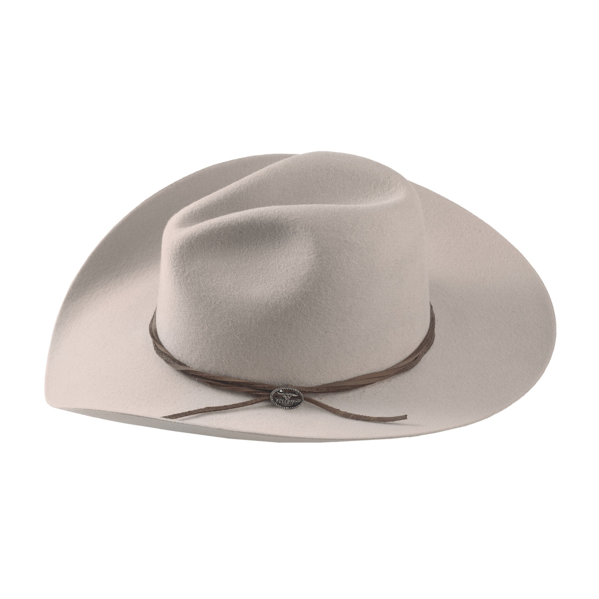 Bullhide Boulder 6X buckskin felt cowboy hat - side view of 4 inch brim