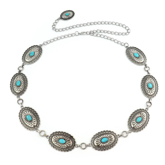 Oval Turquoise Concho Belt
