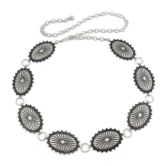 Silver Concho Chain Belt