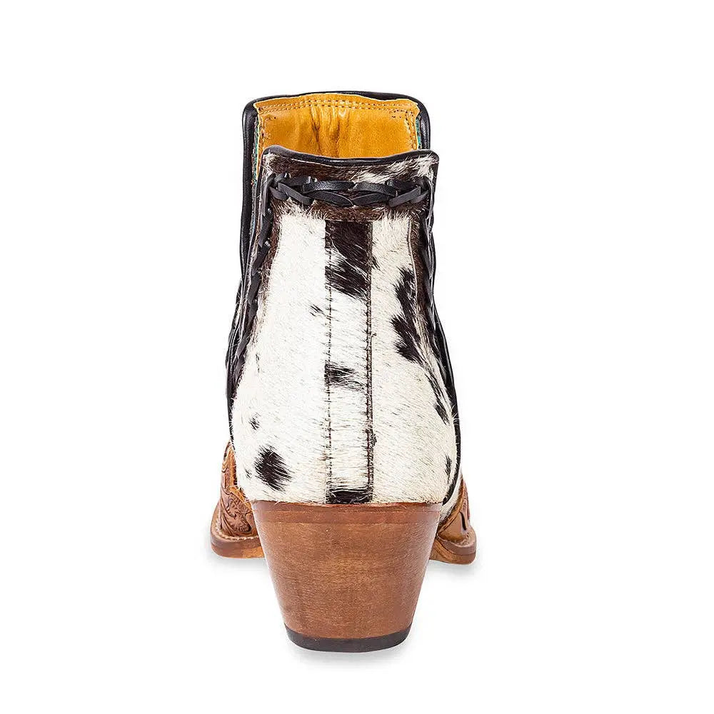 Women’s Genuine Hair-On Cowhide & Hand-Tooled Leather Western Boot Myra Bag