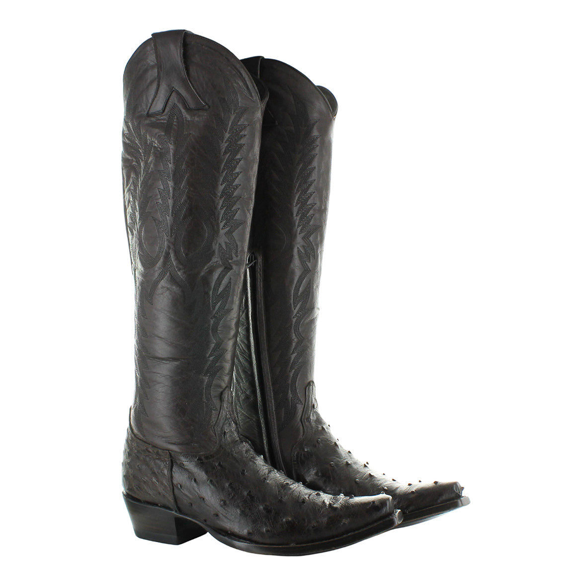 Old Gringo Mayra 18 inch women's cowboy boots in nicotine ostrich and chocolate