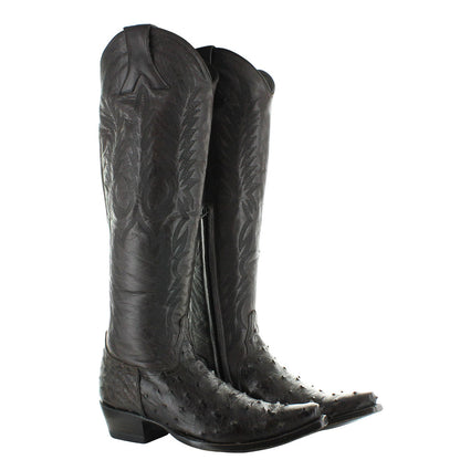Old Gringo Mayra 18 inch women's cowboy boots in nicotine ostrich and chocolate