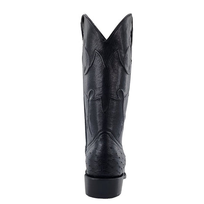 R. Watson black St. Louis goat shaft with corded stitch pattern