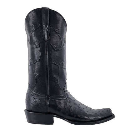 R. Watson RW4000-1 black ostrich boot narrow square toe