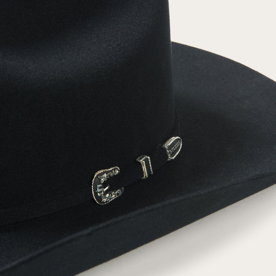 Stetson Skyline 6X black cowboy hat leather sweatband interior