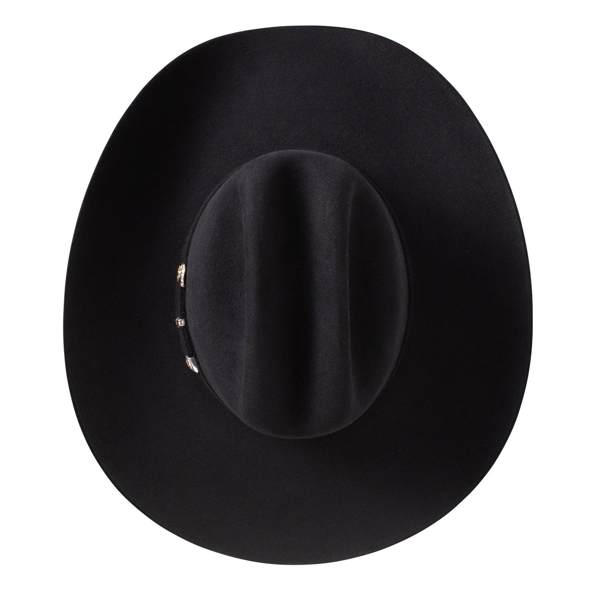 Stetson El Patron Black hat buckle and hatband detail