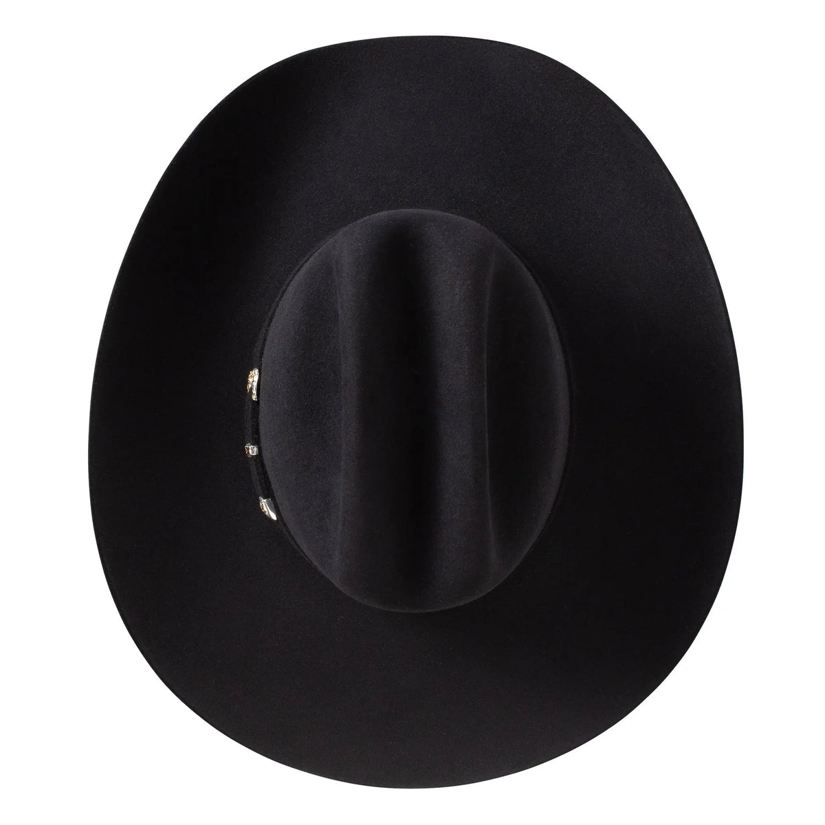 Stetson El Patron Black hat buckle and hatband detail