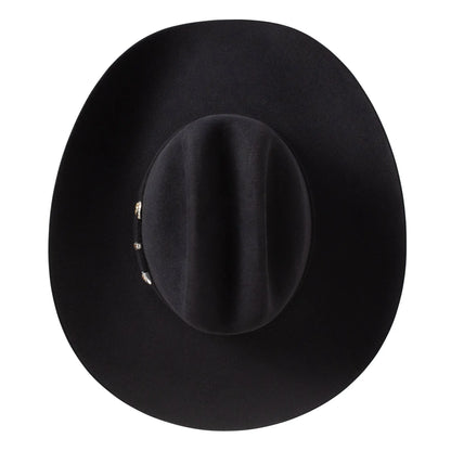 Stetson El Patron Black hat buckle and hatband detail